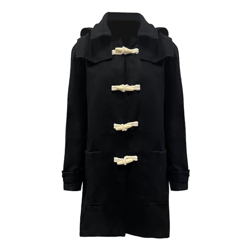 Qolkmuiy-GJ Mens Trench Coat with Hood Single Breasted Casual